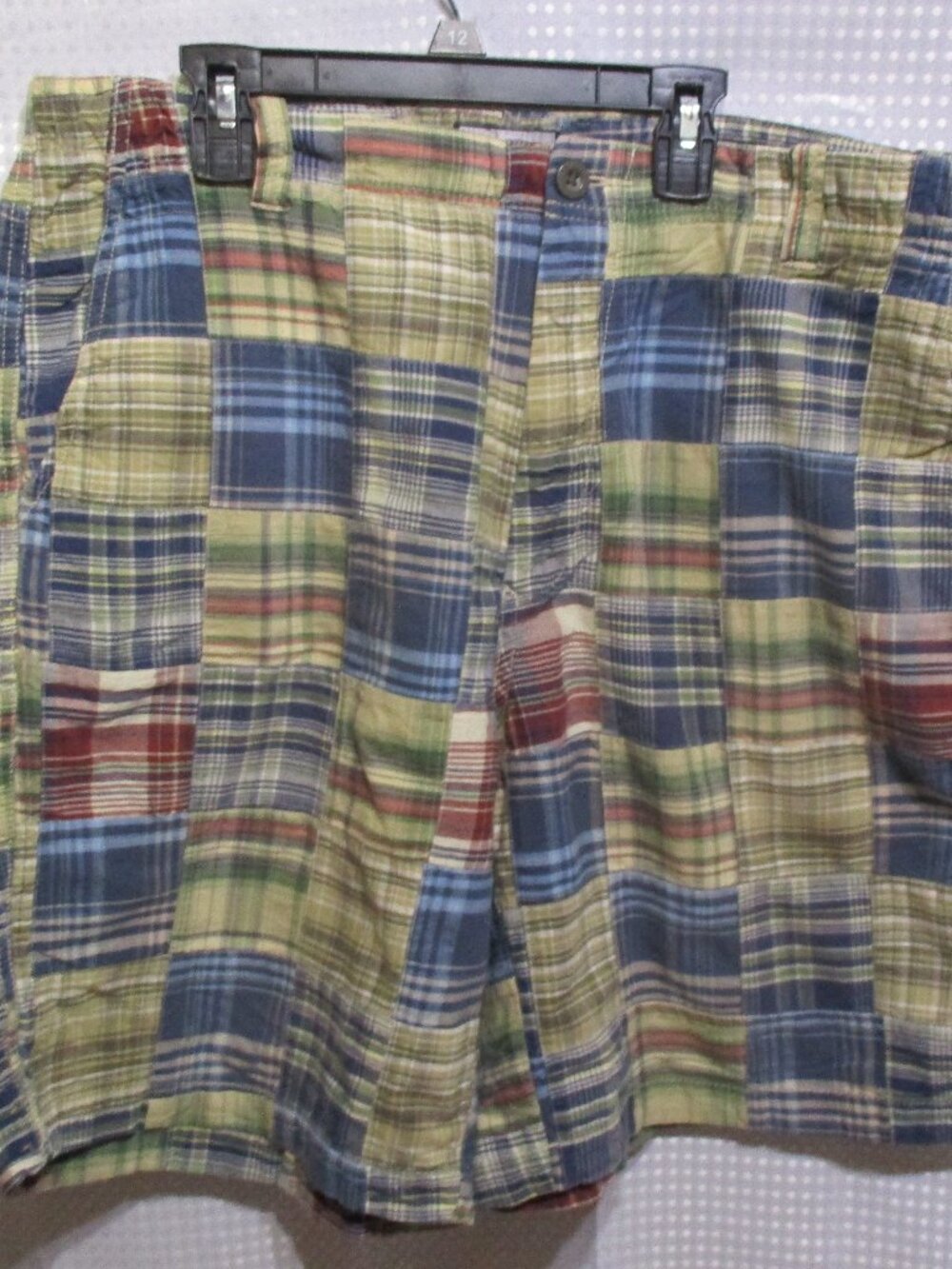 Vintage IZOD Multi-Colored Plaid Men's Pocketed Cotton Golfing Shorts Sz. 38